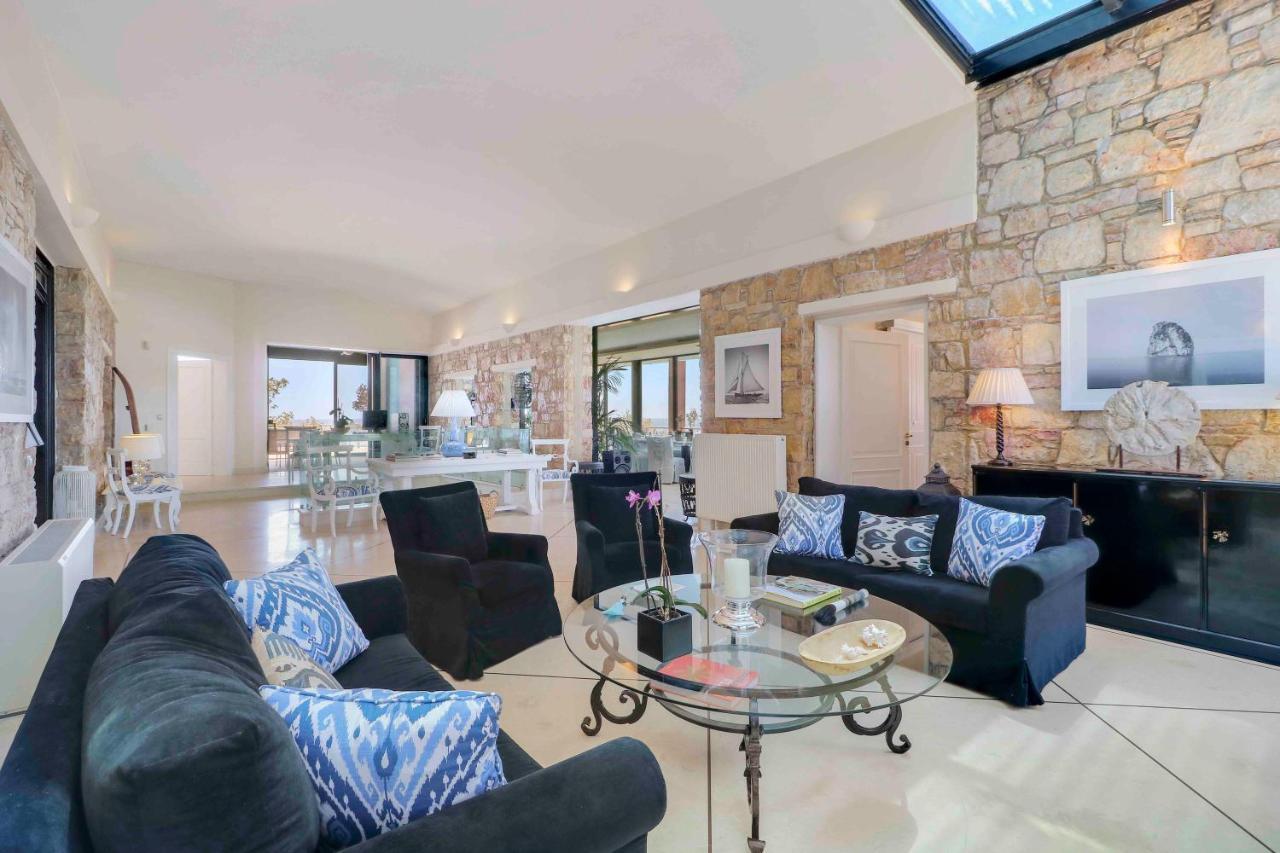 Black Diamond Beachfront Pool Villa Pasithea In Sounio, Athens Sounion Ngoại thất bức ảnh