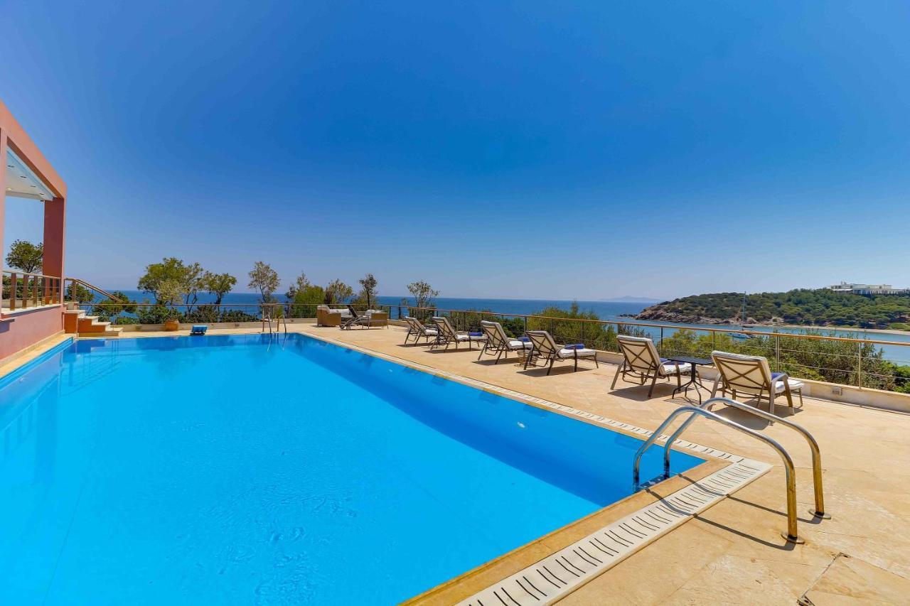 Black Diamond Beachfront Pool Villa Pasithea In Sounio, Athens Sounion Ngoại thất bức ảnh