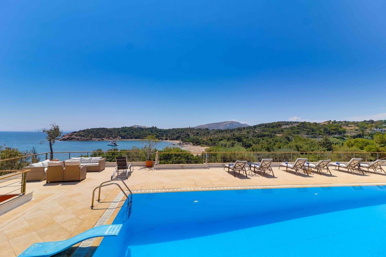 Black Diamond Beachfront Pool Villa Pasithea In Sounio, Athens Sounion Ngoại thất bức ảnh