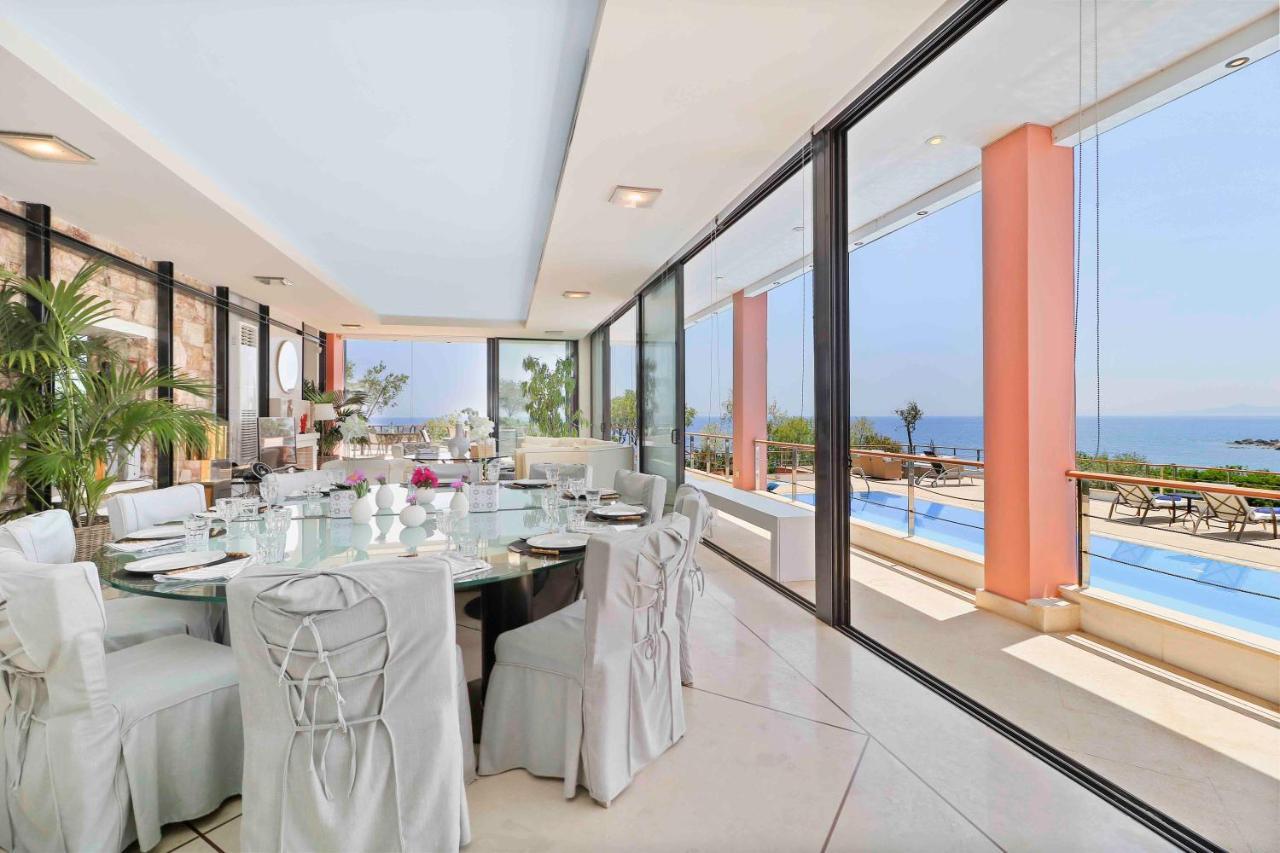 Black Diamond Beachfront Pool Villa Pasithea In Sounio, Athens Sounion Ngoại thất bức ảnh