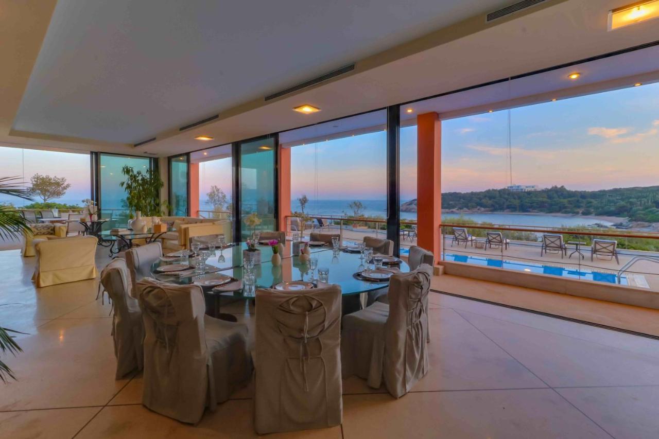 Black Diamond Beachfront Pool Villa Pasithea In Sounio, Athens Sounion Ngoại thất bức ảnh