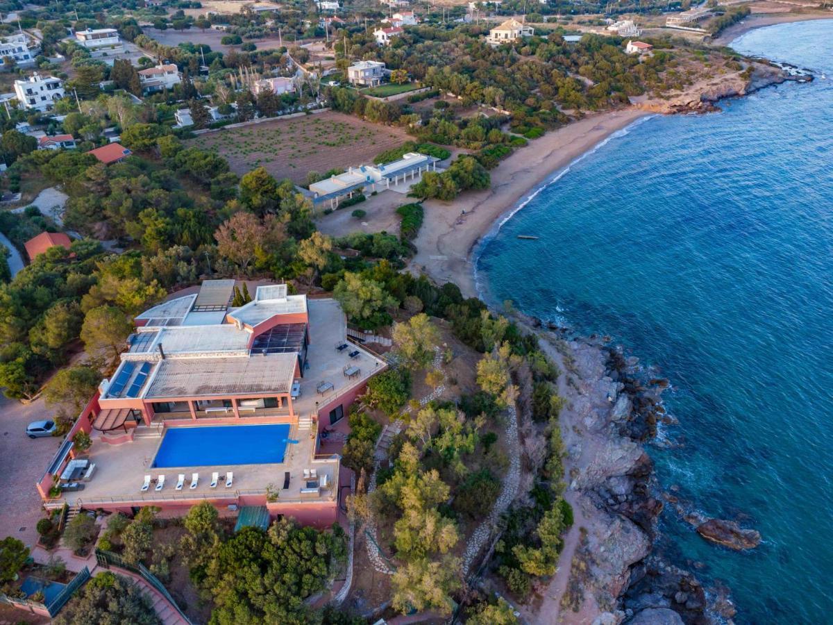 Black Diamond Beachfront Pool Villa Pasithea In Sounio, Athens Sounion Ngoại thất bức ảnh
