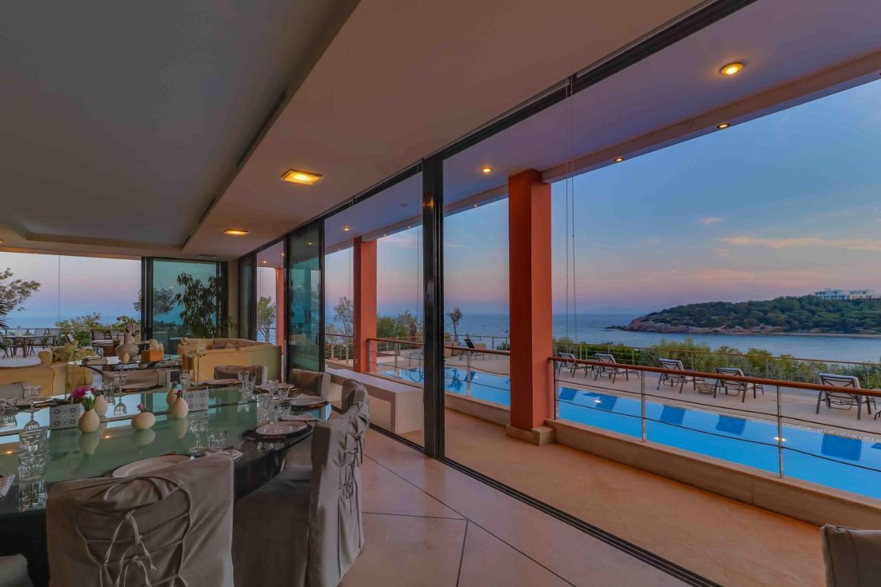 Black Diamond Beachfront Pool Villa Pasithea In Sounio, Athens Sounion Ngoại thất bức ảnh