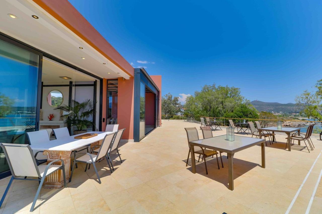 Black Diamond Beachfront Pool Villa Pasithea In Sounio, Athens Sounion Ngoại thất bức ảnh